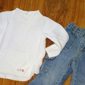Gymboree Outfit denim lined jeans and shirt 3